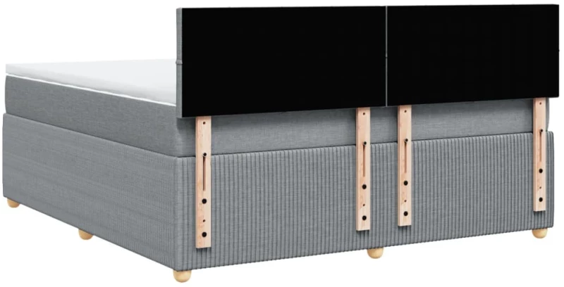 vidaXL Κρεβάτι Boxspring με Στρώμα Ανοιχτό Γκρι 180x200 εκ. Υφασμάτινο