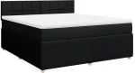 vidaXL Κρεβάτι Boxspring με Στρώμα Μαύρο 180x200 εκ. Υφασμάτινο