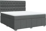 vidaXL Κρεβάτι Boxspring με Στρώμα Σκούρο Γκρι 180x200 εκ Υφασμάτιν