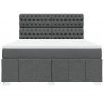 vidaXL Κρεβάτι Boxspring με Στρώμα Σκούρο Γκρι 180x200 εκ Υφασμάτιν