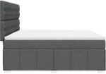 vidaXL Κρεβάτι Boxspring με Στρώμα Σκούρο Γκρι 180x200 εκ Υφασμάτιν
