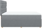 vidaXL Κρεβάτι Boxspring με Στρώμα Ανοιχτό Γκρι 140x200 εκ. Υφασμάτινο