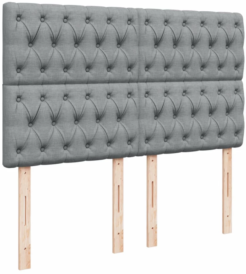 vidaXL Κρεβάτι Boxspring με Στρώμα Ανοιχτό Γκρι 140x200 εκ. Υφασμάτινο