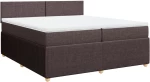 vidaXL Κρεβάτι Boxspring με Στρώμα Σκούρο Καφέ 200x200 εκ. Υφασμάτινο
