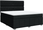 vidaXL Κρεβάτι Boxspring με Στρώμα Μαύρο 180x200 εκ. Υφασμάτινο