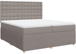 vidaXL Κρεβάτι Boxspring με Στρώμα Taupe 200x200 εκ. Υφασμάτινο