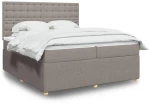 vidaXL Κρεβάτι Boxspring με Στρώμα Taupe 200x200 εκ. Υφασμάτινο