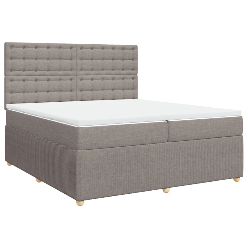 vidaXL Κρεβάτι Boxspring με Στρώμα Taupe 200x200 εκ. Υφασμάτινο
