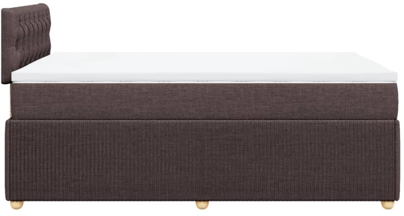 vidaXL Κρεβάτι Boxspring με Στρώμα Σκούρο Καφέ 120x190 εκ Υφασμάτινο