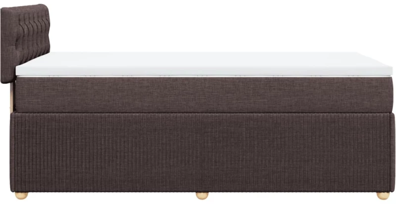 vidaXL Κρεβάτι Boxspring με Στρώμα Σκούρο Καφέ 90x200 εκ. Υφασμάτινο