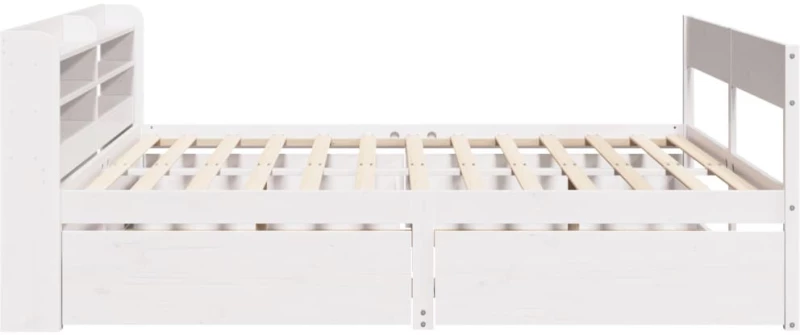 vidaXL Σκελετός Κρεβ. Χωρίς Στρώμα Λευκό 160x200 εκ Μασίφ Πεύκο