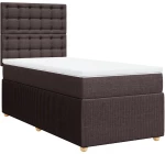 vidaXL Κρεβάτι Boxspring με Στρώμα Σκούρο Καφέ 90x200 εκ. Υφασμάτινο