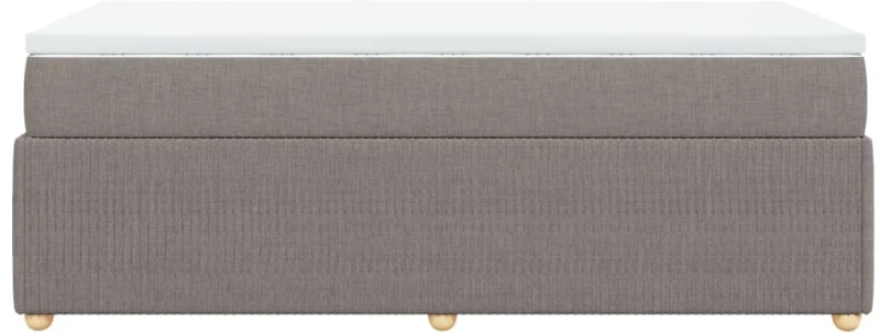 vidaXL Κρεβάτι Boxspring με Στρώμα Taupe 90x200 εκ. Υφασμάτινο