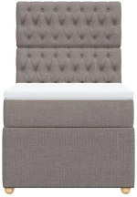 vidaXL Κρεβάτι Boxspring με Στρώμα Taupe 100 x 200 εκ. Υφασμάτινο