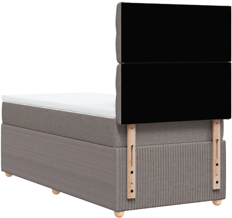vidaXL Κρεβάτι Boxspring με Στρώμα Taupe 100 x 200 εκ. Υφασμάτινο