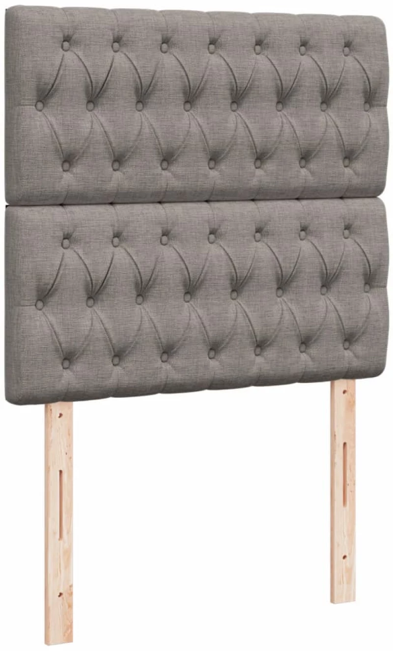 vidaXL Κρεβάτι Boxspring με Στρώμα Taupe 100 x 200 εκ. Υφασμάτινο