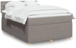 vidaXL Κρεβάτι Boxspring με Στρώμα Taupe 140x190 εκ. Υφασμάτινο