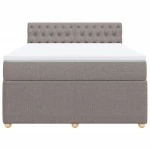 vidaXL Κρεβάτι Boxspring με Στρώμα Taupe 140x190 εκ. Υφασμάτινο