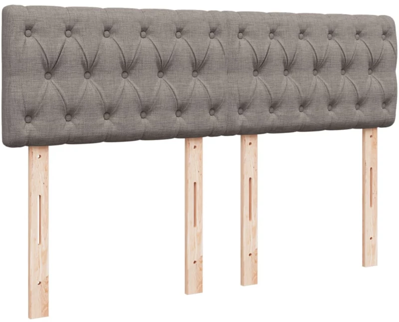 vidaXL Κρεβάτι Boxspring με Στρώμα Taupe 140x190 εκ. Υφασμάτινο