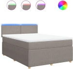 vidaXL Κρεβάτι Boxspring με Στρώμα Taupe 140x190 εκ. Υφασμάτινο