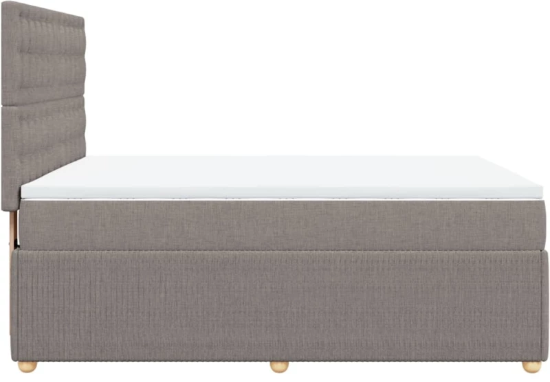 vidaXL Κρεβάτι Boxspring με Στρώμα Taupe 140x190 εκ. Υφασμάτινο