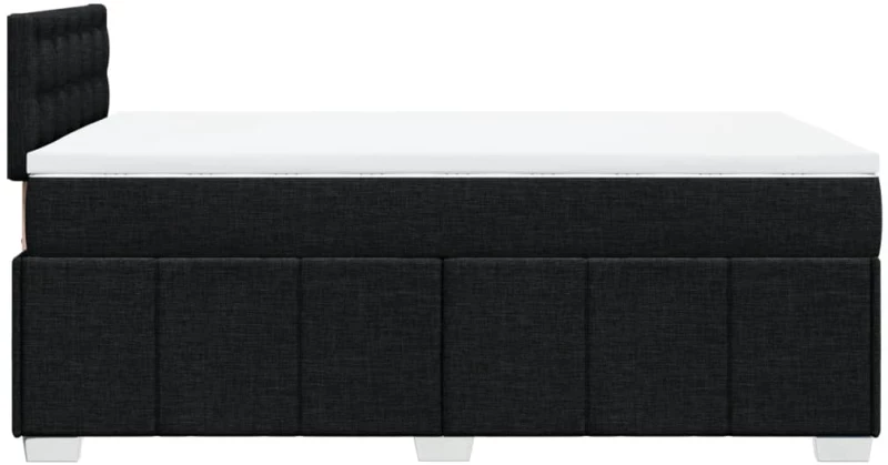 vidaXL Κρεβάτι Boxspring με Στρώμα Μαύρο 120x200 εκ. Υφασμάτινο