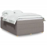 vidaXL Κρεβάτι Boxspring με Στρώμα Taupe 140x190 εκ. Υφασμάτινο
