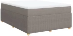 vidaXL Κρεβάτι Boxspring με Στρώμα Taupe 140x190 εκ. Υφασμάτινο