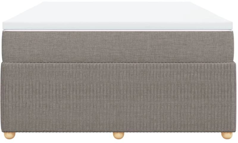 vidaXL Κρεβάτι Boxspring με Στρώμα Taupe 140x190 εκ. Υφασμάτινο