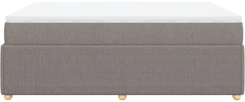 vidaXL Κρεβάτι Boxspring με Στρώμα Taupe 140x190 εκ. Υφασμάτινο