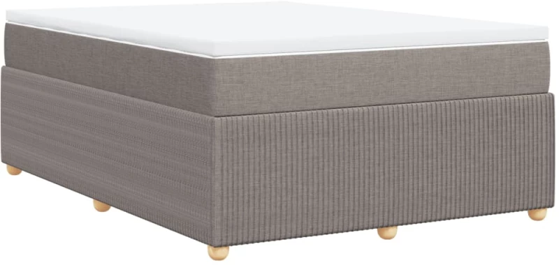 vidaXL Κρεβάτι Boxspring με Στρώμα Taupe 140x190 εκ. Υφασμάτινο