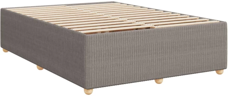 vidaXL Κρεβάτι Boxspring με Στρώμα Taupe 140x190 εκ. Υφασμάτινο