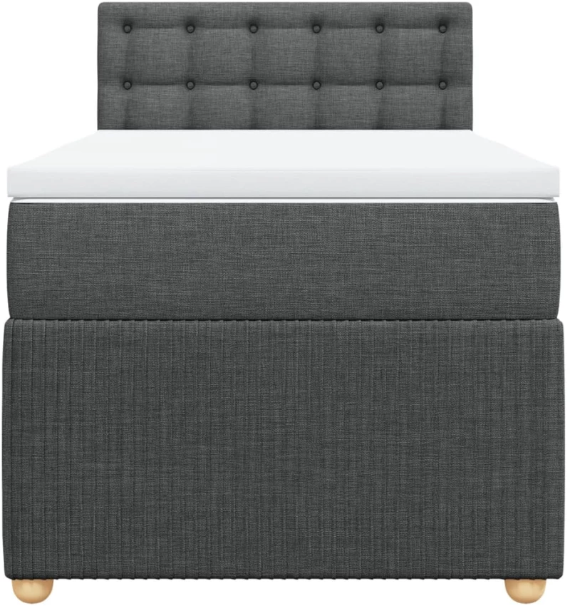 vidaXL Κρεβάτι Boxspring με Στρώμα Σκούρο Γκρι 80x200 εκ. Υφασμάτινο