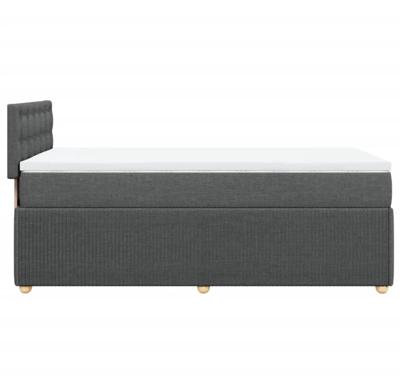 vidaXL Κρεβάτι Boxspring με Στρώμα Σκούρο Γκρι 80x200 εκ. Υφασμάτινο
