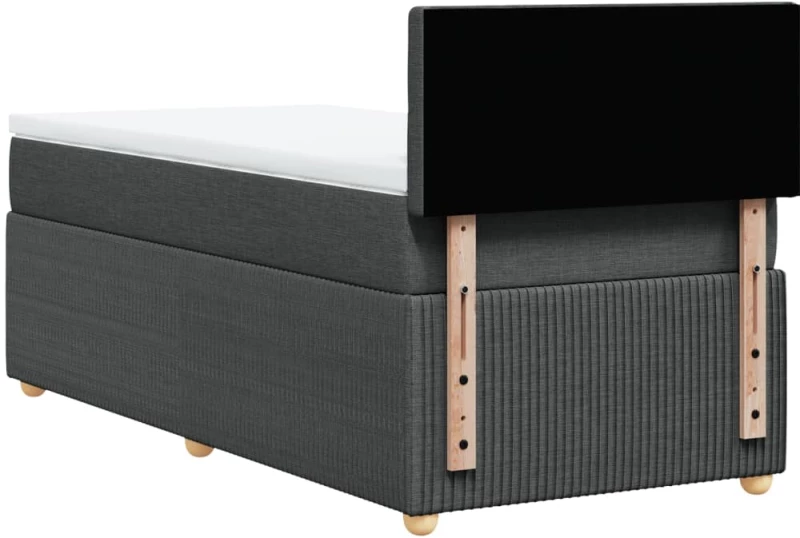 vidaXL Κρεβάτι Boxspring με Στρώμα Σκούρο Γκρι 80x200 εκ. Υφασμάτινο