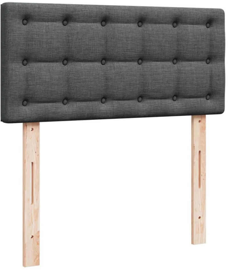 vidaXL Κρεβάτι Boxspring με Στρώμα Σκούρο Γκρι 80x200 εκ. Υφασμάτινο