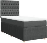 vidaXL Κρεβάτι Boxspring με Στρώμα Σκούρο Γκρι 80x200 εκ. Υφασμάτινο