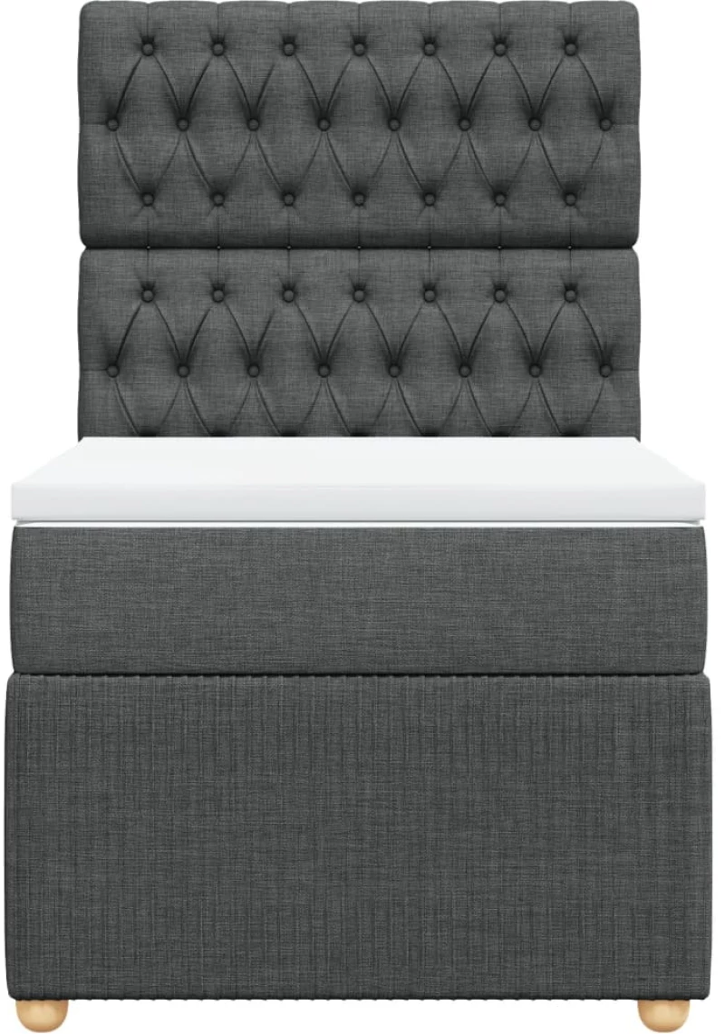 vidaXL Κρεβάτι Boxspring με Στρώμα Σκούρο Γκρι 80x200 εκ. Υφασμάτινο