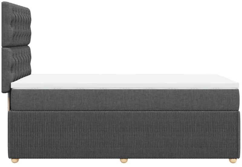 vidaXL Κρεβάτι Boxspring με Στρώμα Σκούρο Γκρι 80x200 εκ. Υφασμάτινο