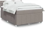 vidaXL Κρεβάτι Boxspring με Στρώμα Taupe 140x190 εκ. Υφασμάτινο