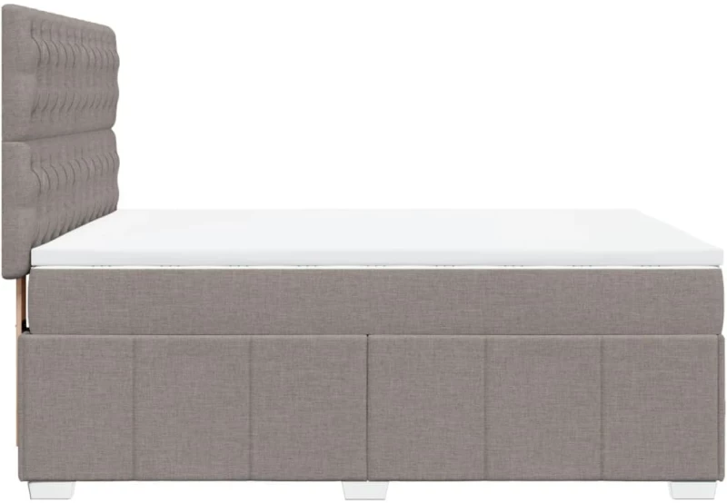 vidaXL Κρεβάτι Boxspring με Στρώμα Taupe 140x200 εκ. Υφασμάτινο