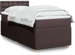 vidaXL Κρεβάτι Boxspring με Στρώμα Σκούρο Καφέ 90x190 εκ. Υφασμάτινο