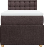 vidaXL Κρεβάτι Boxspring με Στρώμα Σκούρο Καφέ 90x190 εκ. Υφασμάτινο