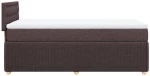 vidaXL Κρεβάτι Boxspring με Στρώμα Σκούρο Καφέ 90x190 εκ. Υφασμάτινο
