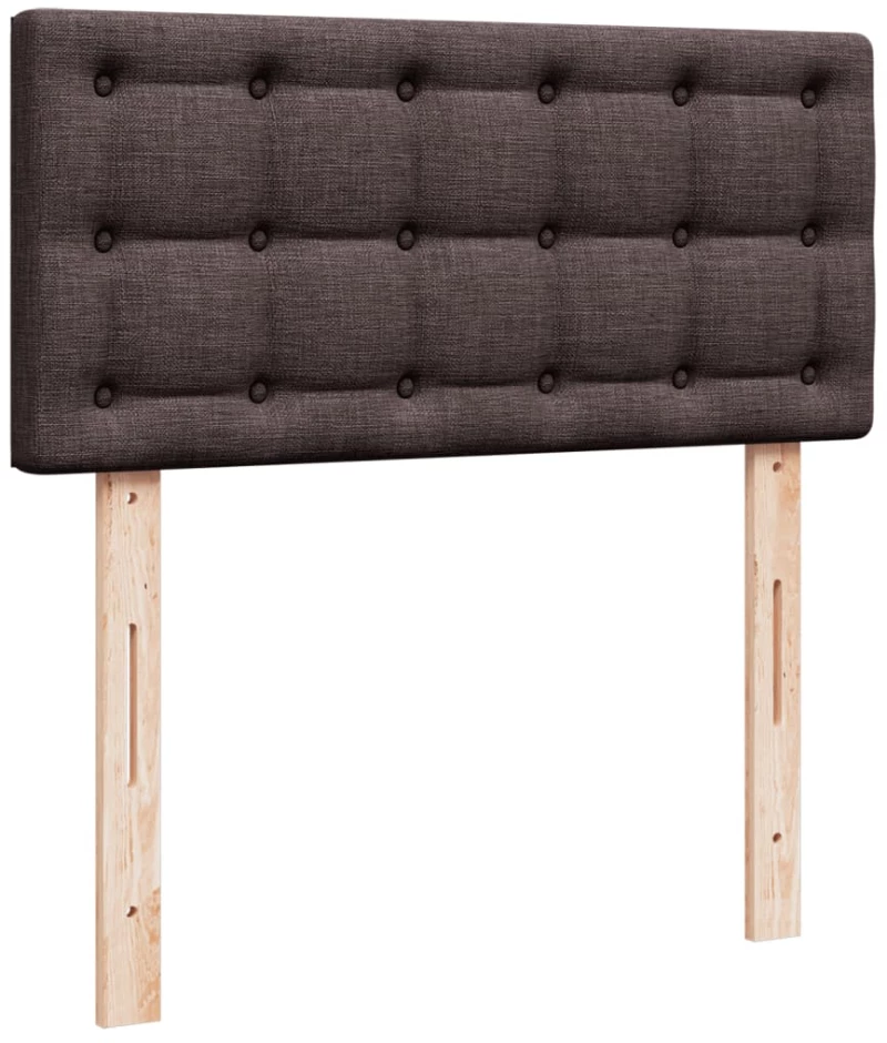 vidaXL Κρεβάτι Boxspring με Στρώμα Σκούρο Καφέ 90x190 εκ. Υφασμάτινο