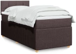 vidaXL Κρεβάτι Boxspring με Στρώμα Σκούρο Καφέ 90x190 εκ. Υφασμάτινο