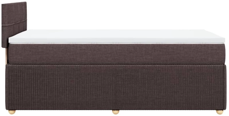 vidaXL Κρεβάτι Boxspring με Στρώμα Σκούρο Καφέ 90x190 εκ. Υφασμάτινο