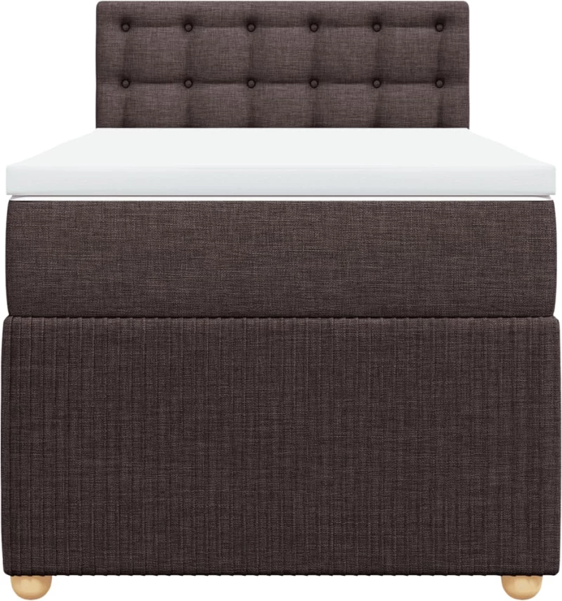 vidaXL Κρεβάτι Boxspring με Στρώμα Σκούρο Καφέ 80x200 εκ. Υφασμάτινο