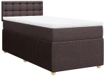 vidaXL Κρεβάτι Boxspring με Στρώμα Σκούρο Καφέ 80x200 εκ. Υφασμάτινο