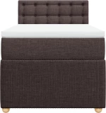 vidaXL Κρεβάτι Boxspring με Στρώμα Σκούρο Καφέ 80x200 εκ. Υφασμάτινο